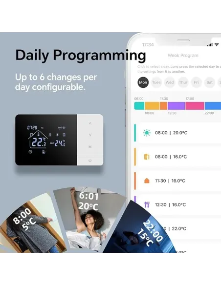 [RESIGILAT] Termostat inteligent BEOK CONTROLS BOT-W506-WIFI pentru sistem de boiler Tuya,Zegbee