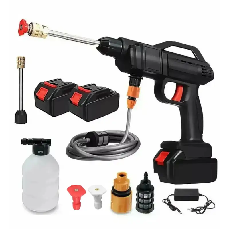 Pistol de spalat cu presiune, 8L/min, cu acumulator de 48Vf, trusa plastic