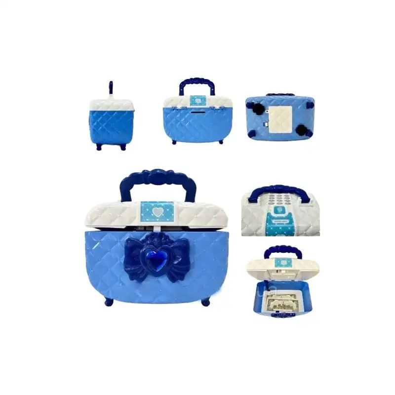 Pușculiță electronică fete, albastră, cu PIN