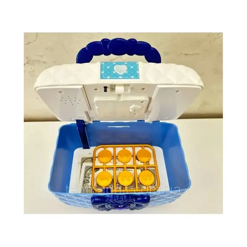 Pușculiță electronică fete, albastră, cu PIN