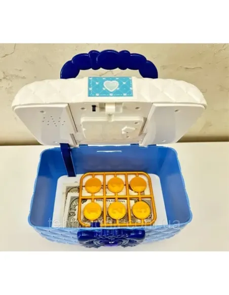 Pușculiță electronică fete, albastră, cu PIN