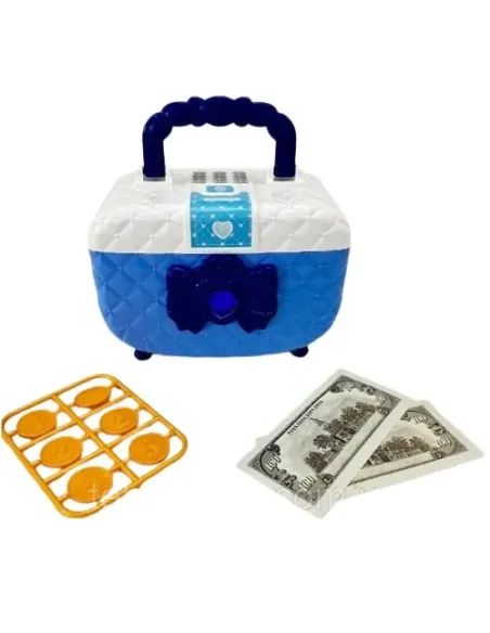 Pușculiță electronică fete, albastră, cu PIN