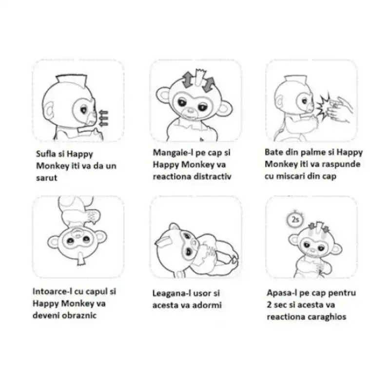 Maimuțică interactivă pentru deget FingerMonkey – Albastru Închis