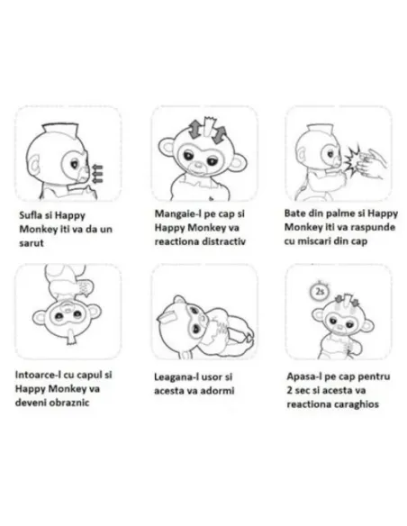 Maimuțică interactivă pentru deget FingerMonkey – Albastru Închis