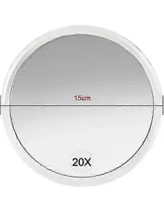 Oglindă Portabilă 20X cu Ventuze – Compactă, Alb, Diametru 15 cm 2