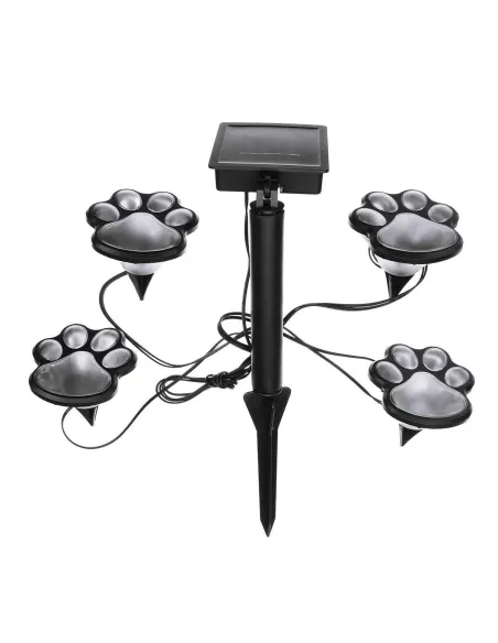 Set 4 Lămpi Solare Paw Print – Iluminare Decorativă cu Labuțe