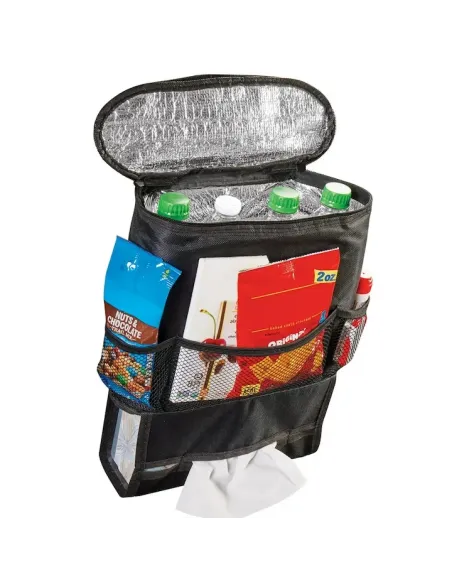 Organizator scaun auto cu buzunar termoizolant si suport cutie servetele