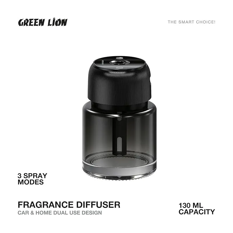 Difuzor Parfum Green Lion 130 ml – 3 Trepte Pulverizare, Control Touch, Display LED