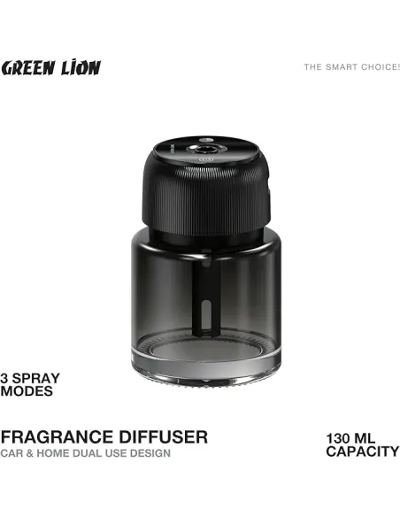 Difuzor Parfum Green Lion 130 ml – 3 Trepte Pulverizare, Control Touch, Display LED