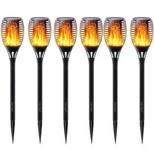 Set 4x lampa solara tip torta cu efect de flacara falsa, 51cm, rezistente la intemperii, IP65 2