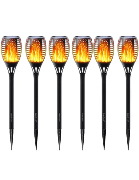 Set 4x lampa solara tip torta cu efect de flacara falsa, 51cm, rezistente la intemperii, IP65