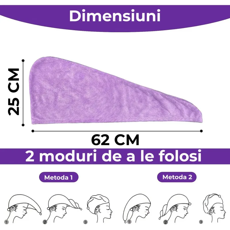 Prosop-turban pentru uscarea părului