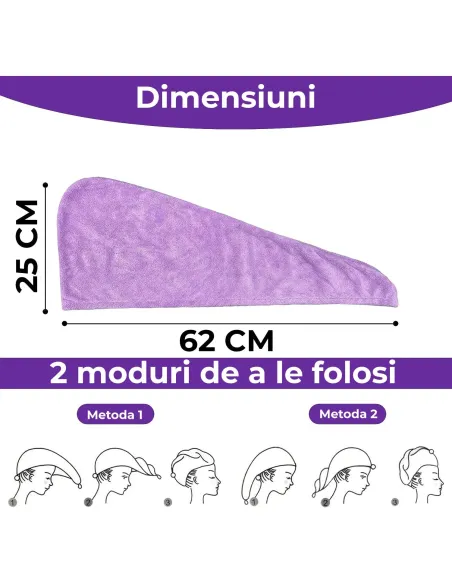 Prosop-turban pentru uscarea părului