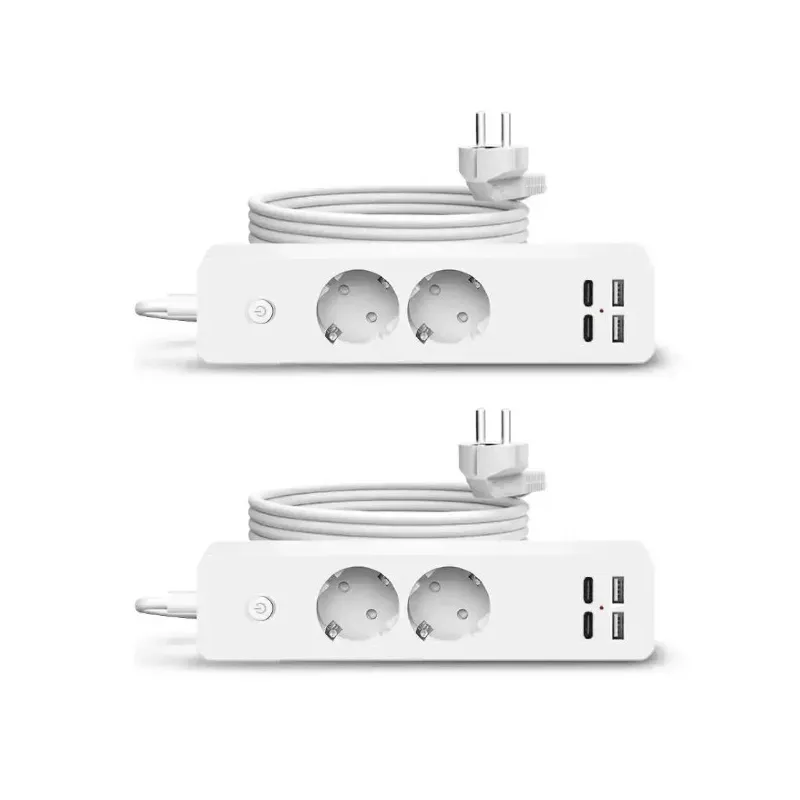 Set 2 x Prelungitor Jortan cu 2 Prize, 2 USB și 2 USB-C