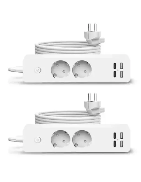 Set 2 x Prelungitor Jortan cu 2 Prize, 2 USB și 2 USB-C