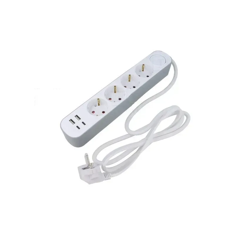 Set 2 x Prelungitor 4 prize, 2 porturi USB si 2 Type-C, 2m , Jortan