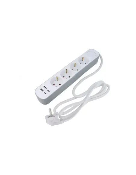 Set 2 x Prelungitor 4 prize, 2 porturi USB si 2 Type-C, 2m , Jortan