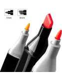 Set 120 Markere Duble + Geantă cu Fermoar – Culori Vibrante