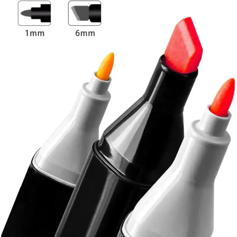 Set 120 Markere Duble + Geantă cu Fermoar – Culori Vibrante