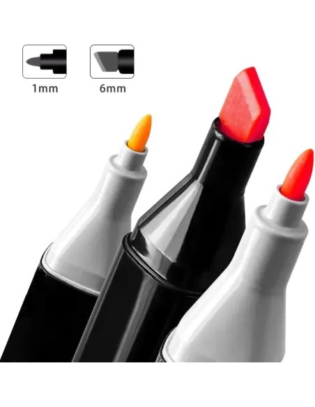 Set 120 Markere Duble + Geantă cu Fermoar – Culori Vibrante