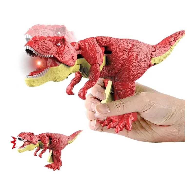 Jucarie interactiva Dinozaur Tyrannosaurus Rex, cu sunete si lumini, rosu, 3+ ani