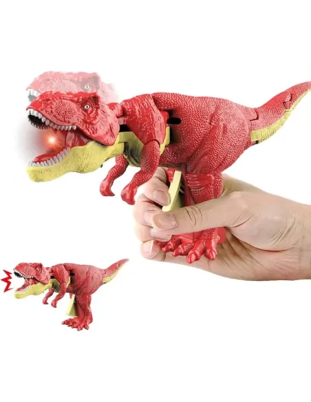 Jucarie interactiva Dinozaur Tyrannosaurus Rex, cu sunete si lumini, rosu, 3+ ani