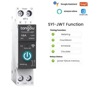 Siguranta automata smart, WIFI, 1P, 16 A, monitorizare consum ,TUYA, Smart Life App