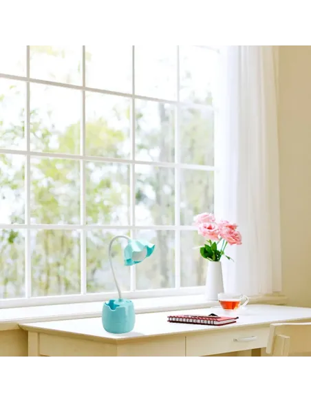 Lampă LED Floare Portabilă pentru Protecția Ochilor – Culoare Bleu