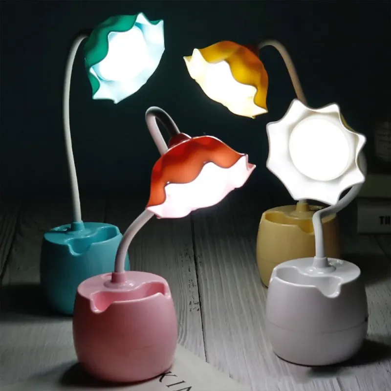 Lampă LED Floare Portabilă pentru Protecția Ochilor – Culoare Bleu