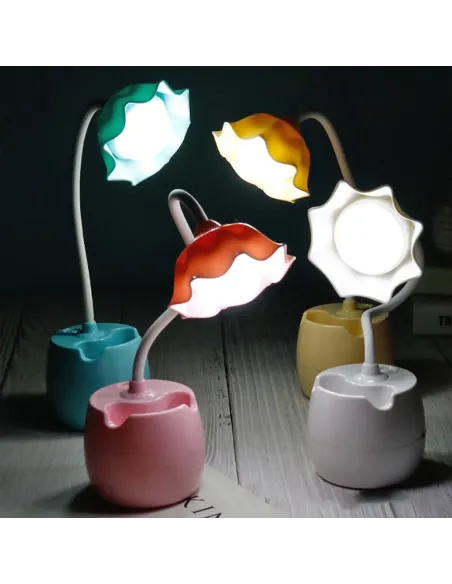 Lampă LED Floare Portabilă pentru Protecția Ochilor – Culoare Bleu