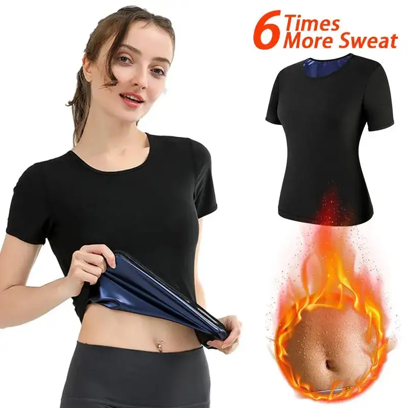 Tricou Fitness cu Efect de Saună pentru Abdomen și Talie