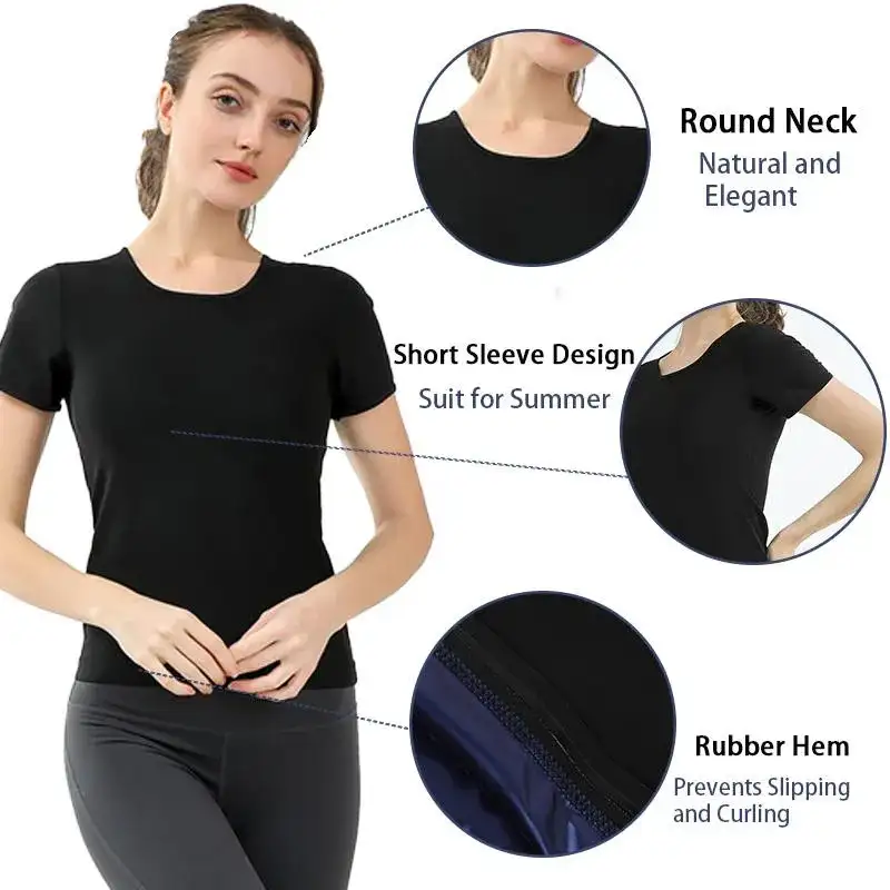 Tricou Fitness cu Efect de Saună pentru Abdomen și Talie