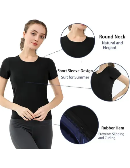 Tricou Fitness cu Efect de Saună pentru Abdomen și Talie
