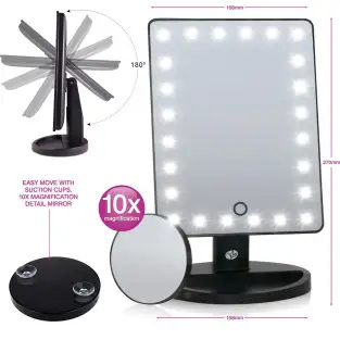 Oglindă cosmetică LED Touch, dreptunghiulară 2