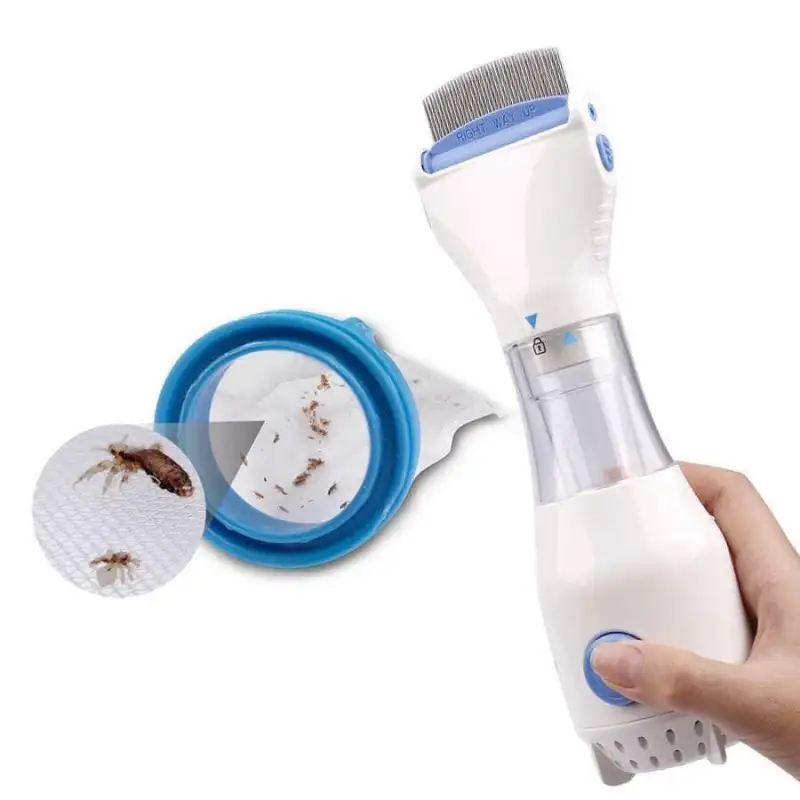 Pieptene aspirator antipăduchi cu sistem de colectare V-Comb