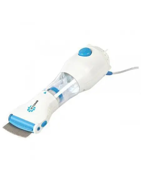 Pieptene aspirator antipăduchi cu sistem de colectare V-Comb