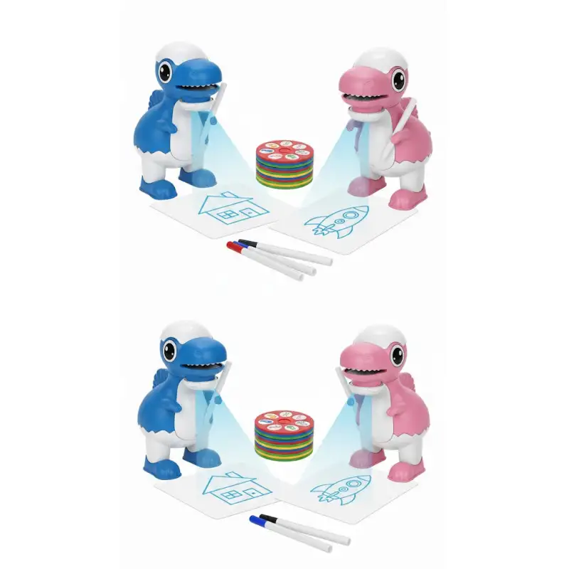 Dinozaur Proiector pentru Desen – 32 Imagini Proiectate + 8 Carioci Colorate Incluse