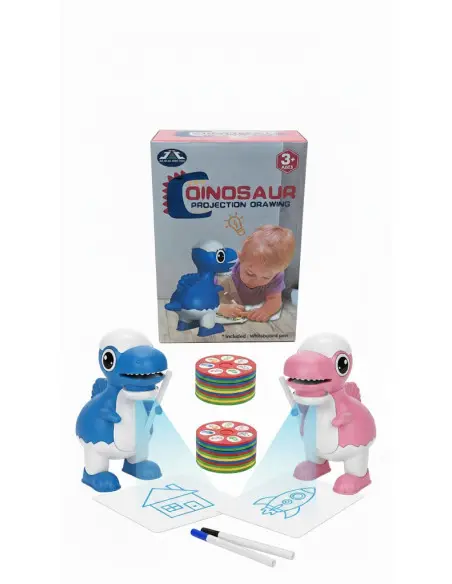 Dinozaur Proiector pentru Desen – 32 Imagini Proiectate + 8 Carioci Colorate Incluse