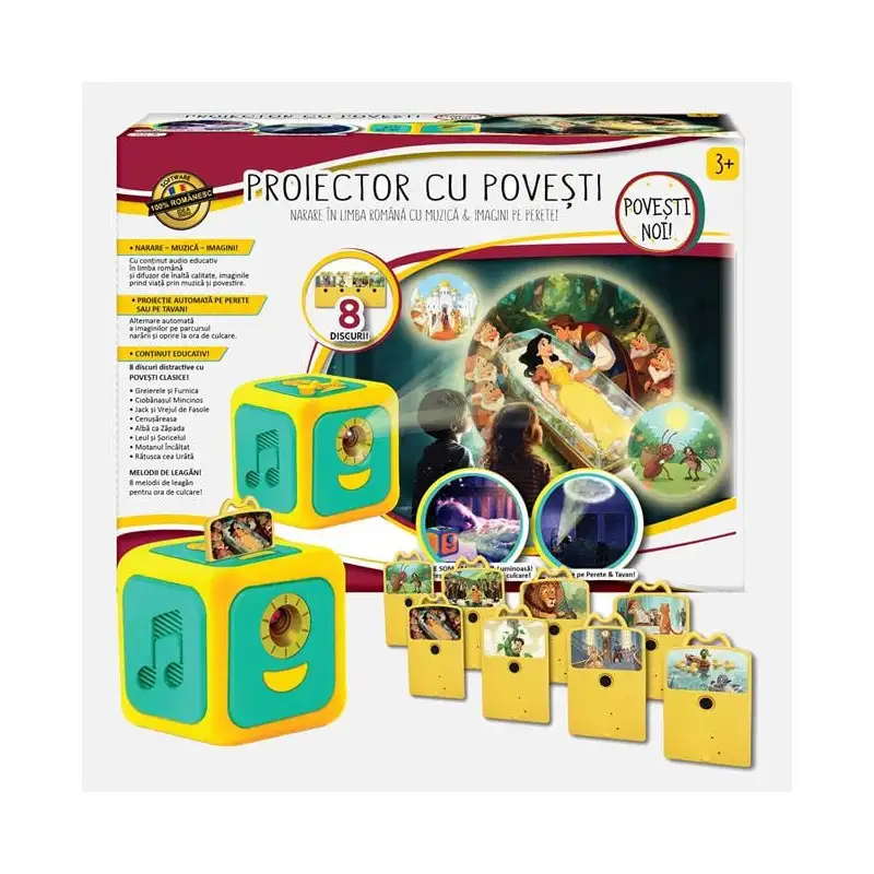 Proiector cu povesti si cantece de leagan in limba romana