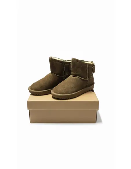 Cizme imblanite din piele intoarsa- Culoare maro