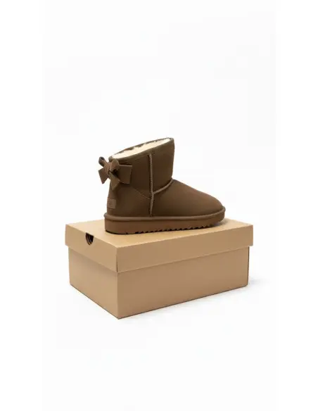 Cizme imblanite din piele intoarsa- Culoare maro