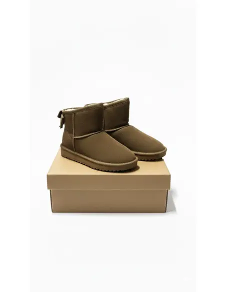 Cizme imblanite din piele intoarsa- Culoare maro