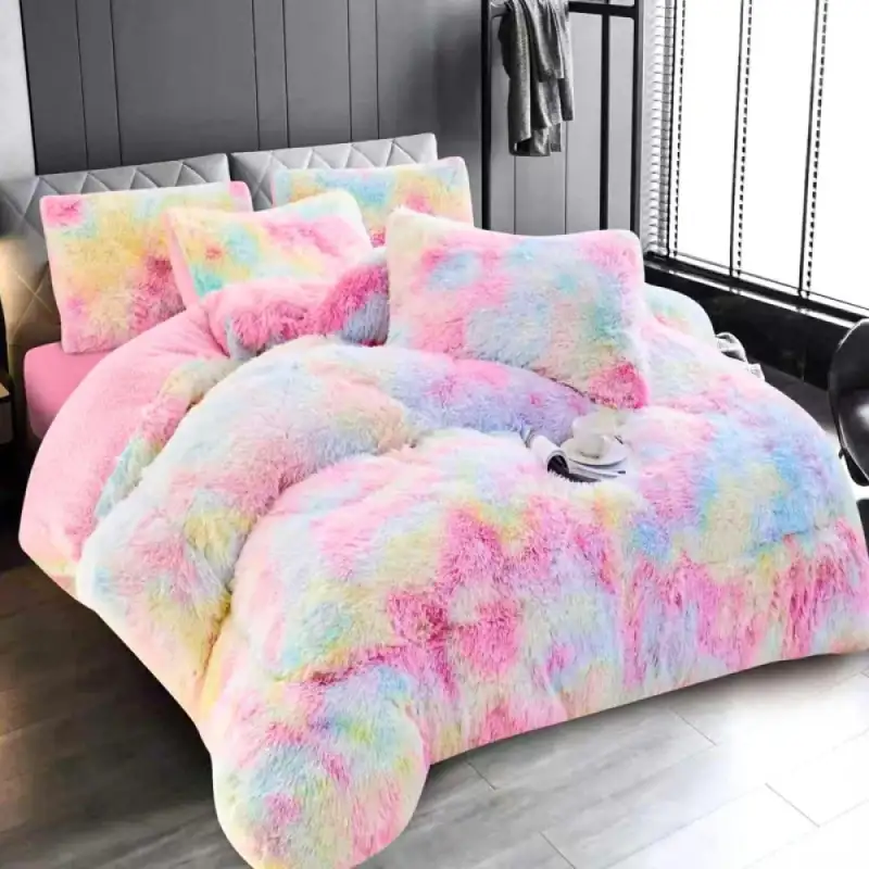 Pilota Cocolino Fluffy 200x230 cm + 2 Fețe de Pernă 50x70 cm, Multicolor – Set Confort Pufos pentru Dormitor