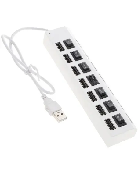 Hub USB 2.0 alimentat extern, 7 porturi cu întrerupător