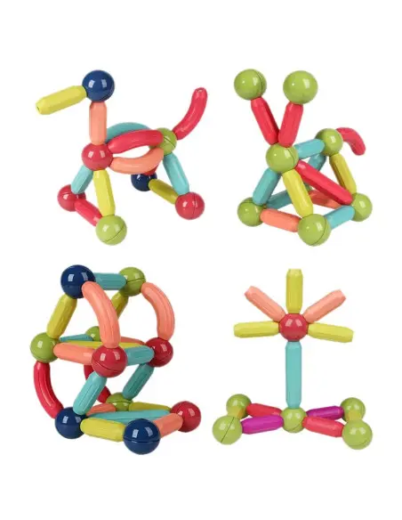 Magnetic Sticks 36 Piese – Jucărie Magnetică Educațională pentru Modele 3D