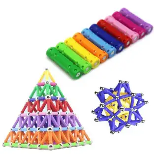 Set Construcție Magnetic 3D – 168 Piese, Joc Educațional pentru Copii 6+ Ani