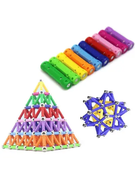 Set Construcție Magnetic 3D – 168 Piese, Joc Educațional pentru Copii 6+ Ani