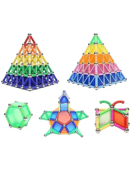 Set Construcție Magnetic 3D – 168 Piese, Joc Educațional pentru Copii 6+ Ani