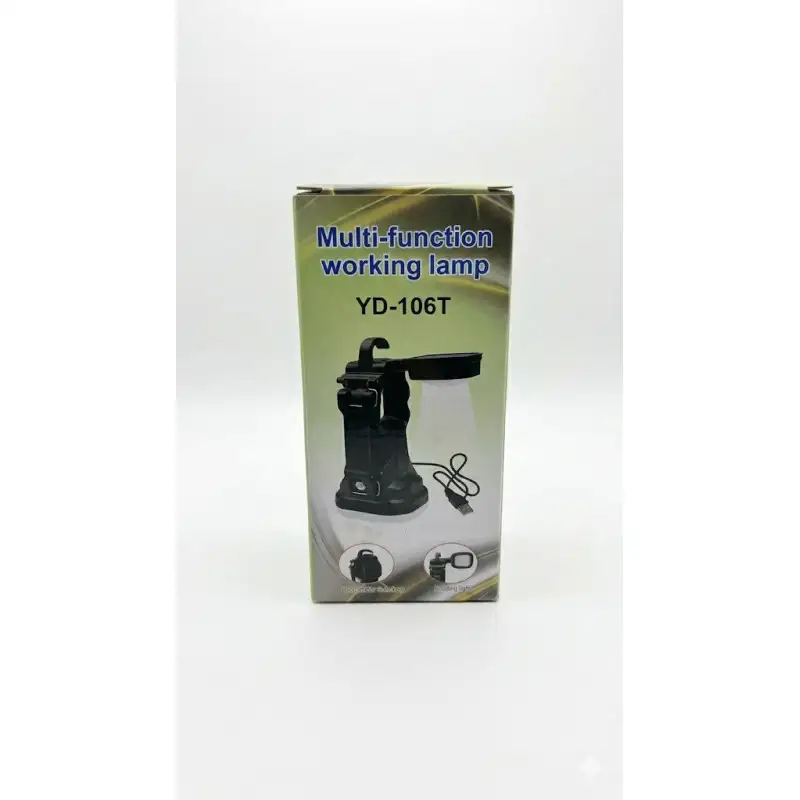 Lanternă Multifuncțională LED YD-106T, Încărcare Solară și USB, Cap Rotativ și Cârlig