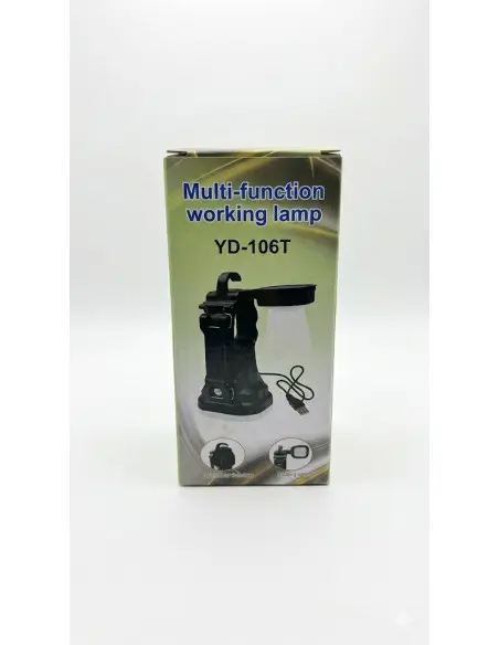 Lanternă Multifuncțională LED YD-106T, Încărcare Solară și USB, Cap Rotativ și Cârlig